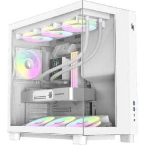 GameMax NEX C53 WH PC-kabinet - Hvid med hærdet glas