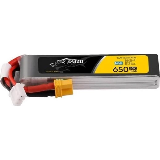 Gens ace Tattu Lipo 2s 650mAh 95C 7.6V HV XT30 Long-Pack