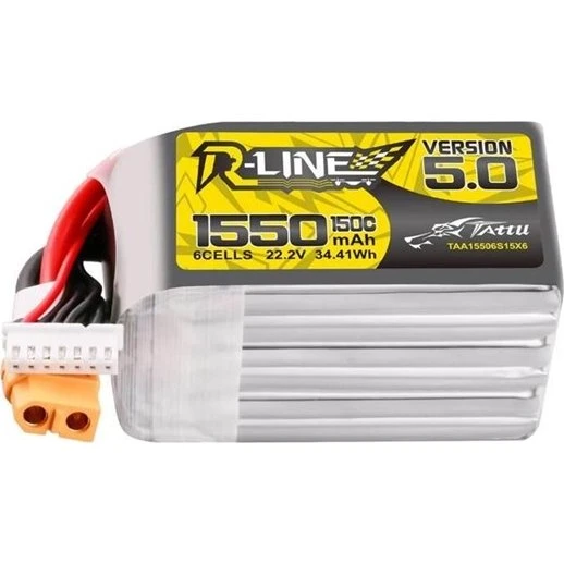 Gens ace Tattu R-Line 5.0 1550mAh 6S 150C LiPo batteri med XT60