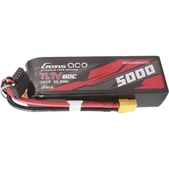 Gens ace GEA503S60SXGT 5000mAh 11.1V 60C 3S1P Lipo Batteri