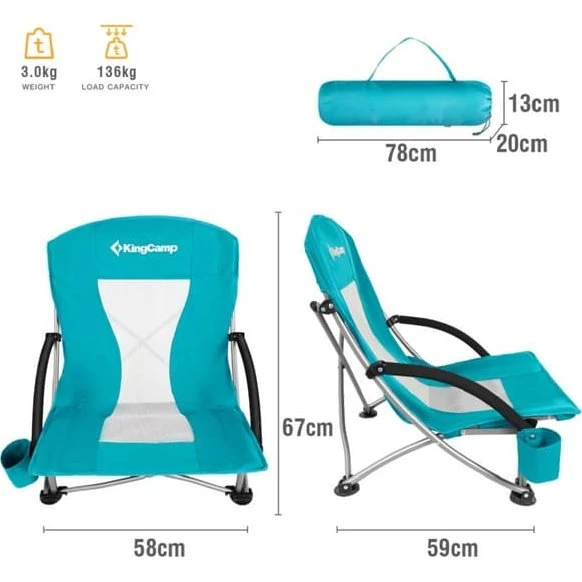 KING CAMP Deluxe foldbar campingstol - Turkis