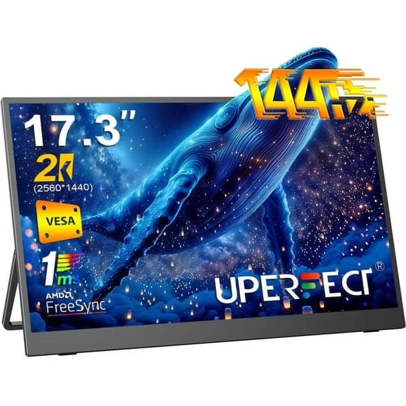 UPERFECT 17,3" 144Hz QHD Bærbar Skærm - IPS USB-C & Mini HDMI