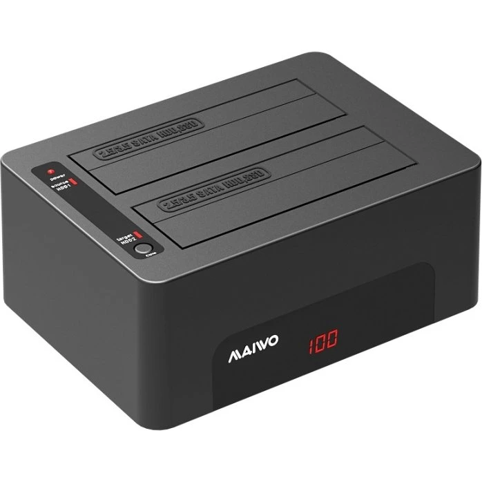 Deltaco HDD/SSD Dockingstation med 2 pladser, USB 3.1, Sort