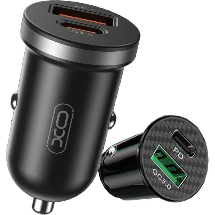 XO CC56 30W Biloplader med USB-C PD og QC3.0