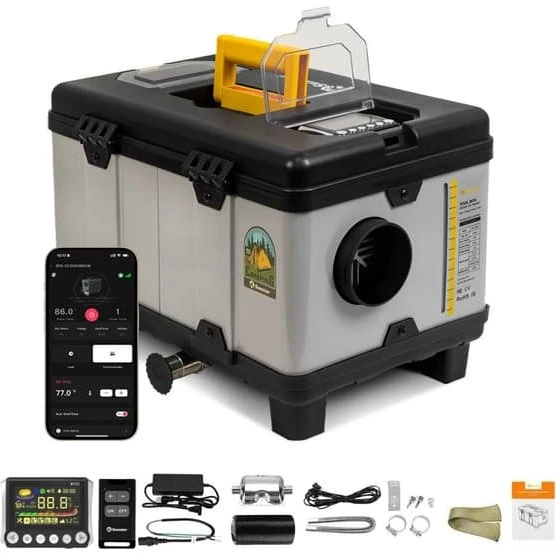 Sunster 8KW Dieselvarmer 12/24V & 230V med Bluetooth & Start/Stop