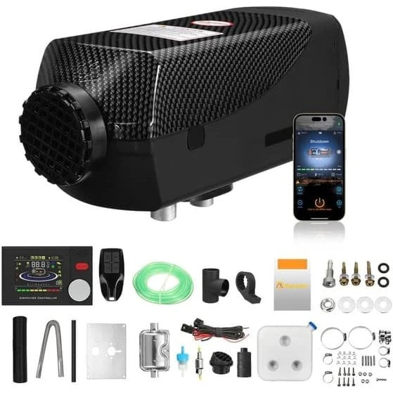 Sunster 8KW Dieselvarmer 12/24V med Bluetooth og fjernbetjening