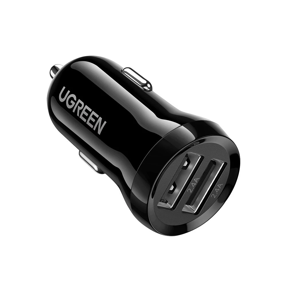 Ugreen 50875 Dual USB-A 24W Biloplader - Sort