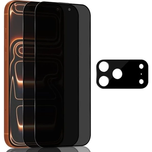 iPhone 17 Pro Privacy Skærmbeskyttelse & Linsebeskyttelse (3-pak)