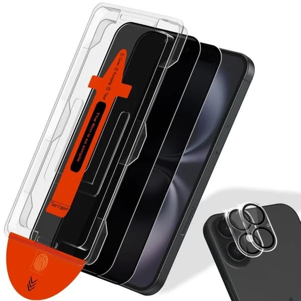 iPhone 16 Privacy Skærmbeskytter & Linsebeskytter (2+2 pakke)