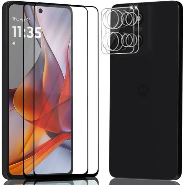Motorola G75 Skærmbeskyttelse & Linsebeskyttelse (2-pak) - 9H Glas