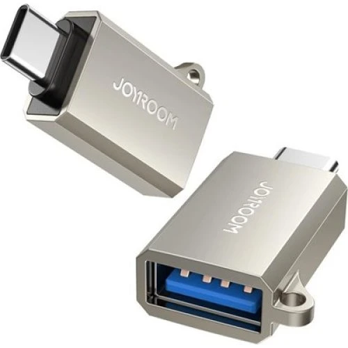 Joyroom S-H151 USB-C til USB-A Adapter med Lanyard Eyelet - Silver