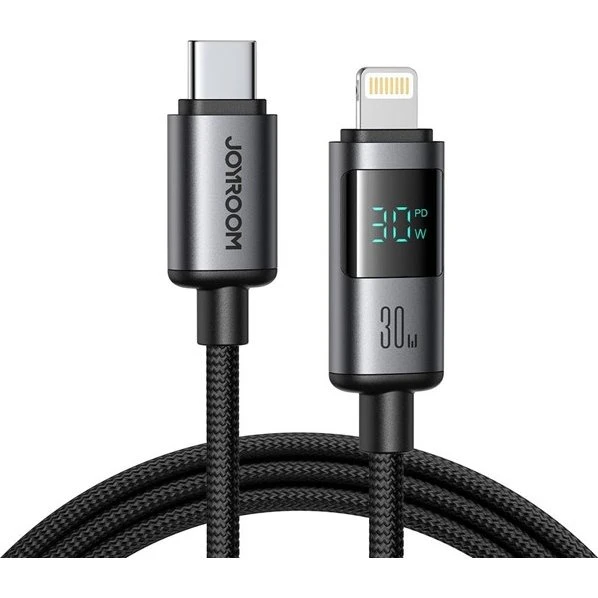 Joyroom S-A16 Pro Prism 30W USB-C til Lightning kabel, 1.2m, Sort