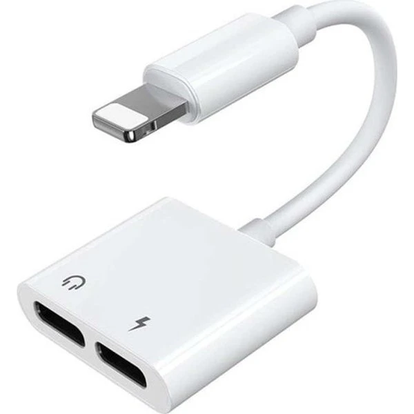 Joyroom S-Y104 Lightning til 2x Lightning Adapter - Hvid