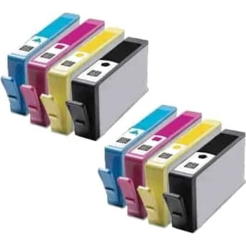 HP 655XL Kompatibel Blækpakke - 2 x 4 farver (BK-C-M-Y)