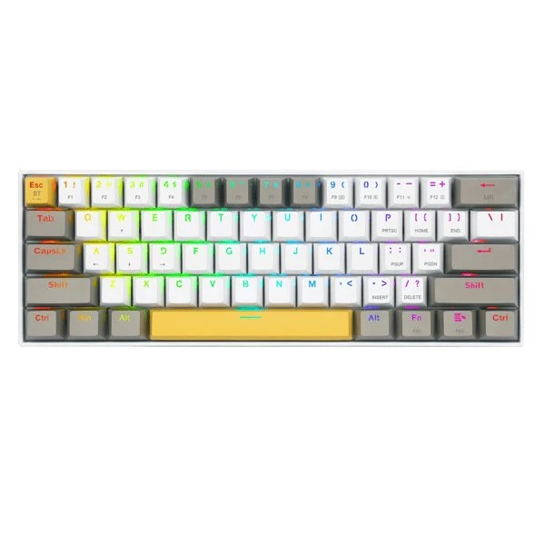 Redragon K530 Draconic Pro RGB Gamingtastatur - Hvid/Grå/Gul