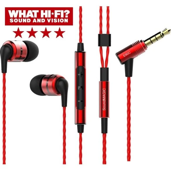 SoundMAGIC E80C In-Ear Høretelefoner med Mikrofon - Rød