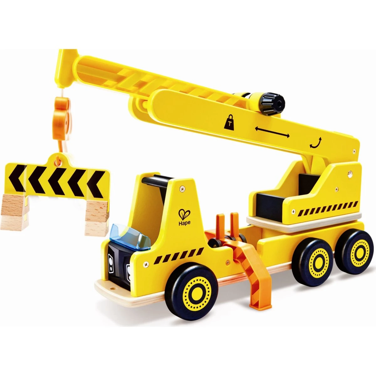 Hape Mobilkran og byggesæt i træ - 38x20 cm - Gul