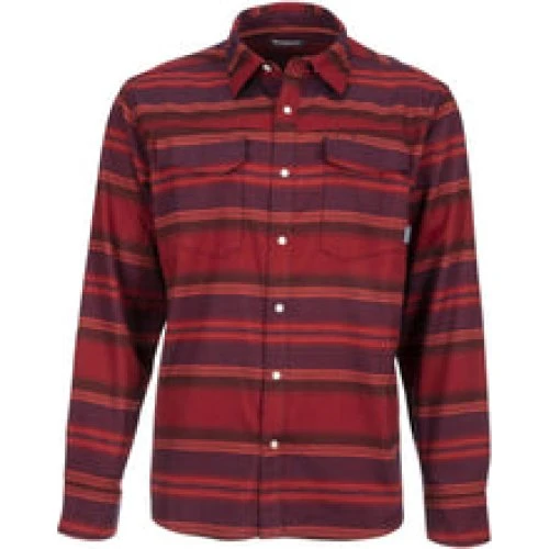Simms Gallatin Flannel Shirt - Auburn Red Stripe