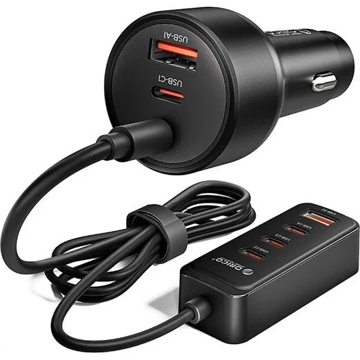 ORICO ChargeClip 108W Biloplader - 2x USB-A + 4x USB-C - Sort