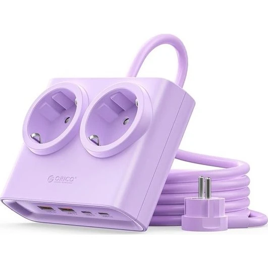 ORICO PDC25 25W 6-i-1 Stikdåse - Lilla