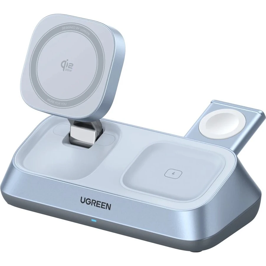 UGREEN MagFlow Qi2 25W 3-in-1 Magnetisk Trådløs Ladestation