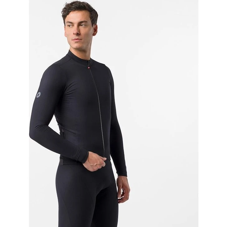 Castelli Thermowoven langærmet cykeltrøje - Sort - Herre