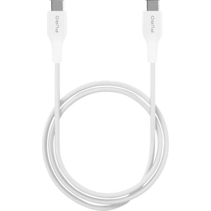 Puro USB-C til USB-C kabel, 1m, Hvid