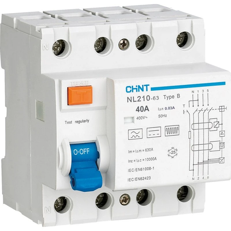 Elit Scandinavia Chint RCCB NL210 4P 30mA 10kA Type B AC/DC 40A