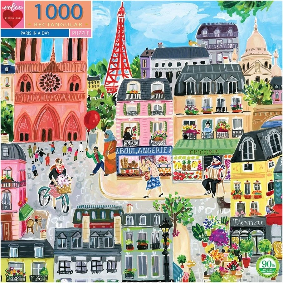eeBoo Puslespil 1000 brikker - Paris på en Dag