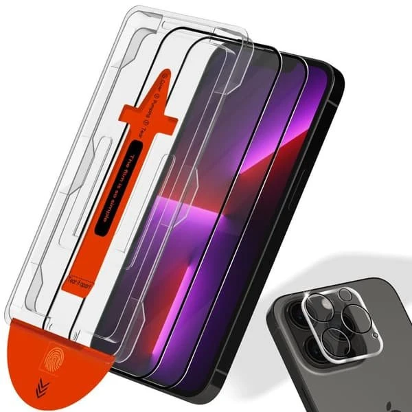 iPhone 13 Pro Max Skærmbeskytter & Linsebeskytter (3-pak) - 9H Glas