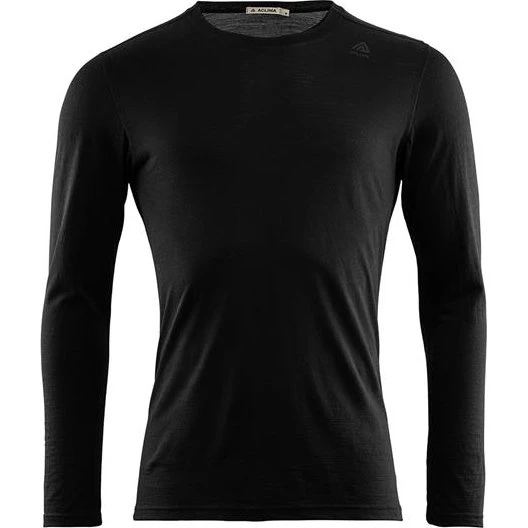 Aclima LightWool Langærmet Undershirt til Mænd - Jet Black