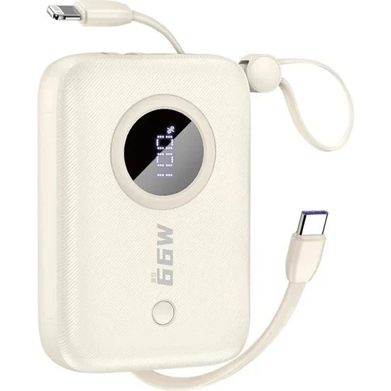 Dudao K14 10000mAh Powerbank med USB-C & Lightning - Beige