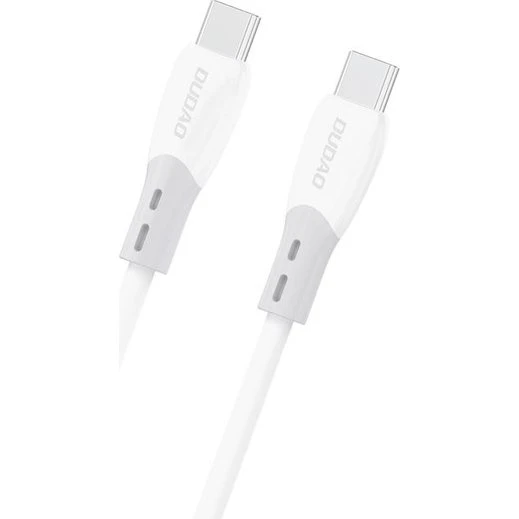 Dudao L25SC USB-C til USB-C Kabel, 60W, Blød Silikone, 1m, Hvid