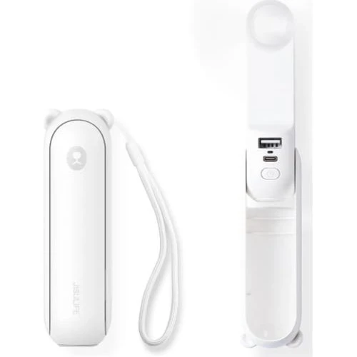 Jisulife Life8 Plus 3-i-1 Foldbar Ventilator med Powerbank - Hvid