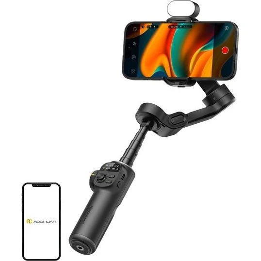 AOCHUAN X2 Gimbal med RGB-lys, sort