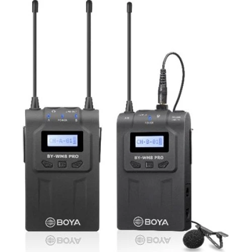 Boya BY-WM8 Pro-K1 Trådløst UHF Mikrofon Sæt (1 Sender, 2 Modtagere)