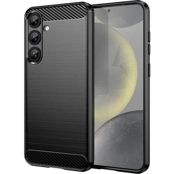 Børstet silikonecover til Samsung Galaxy S26 Plus - Sort