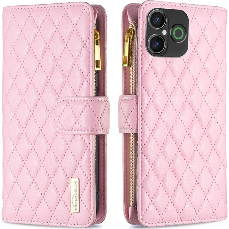Rhombus Walletcover til Doro Aurora A31 - Blush Pink