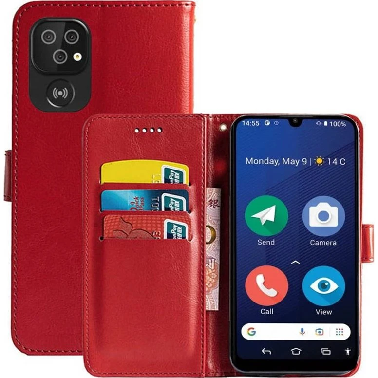 Doro 8210 Wallet Cover 3-kort - Rød