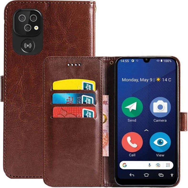 Walletcover 3-kort til Doro 8210 - Brun