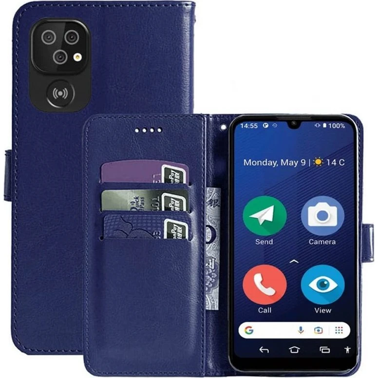 Wallet cover 3-kort til Doro 8210 - Mørkeblå
