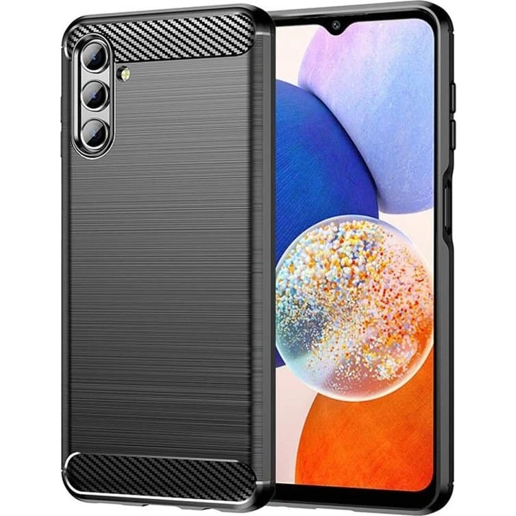 Børstet silikonecover til Samsung Galaxy A14 5G - Sort