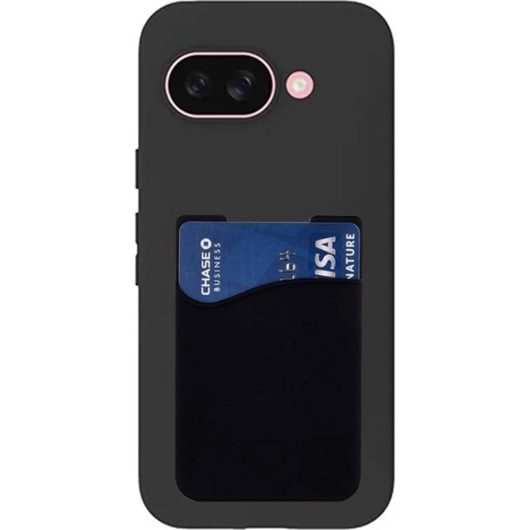 Silikonecover med kortholder til Google Pixel 9a - Sort