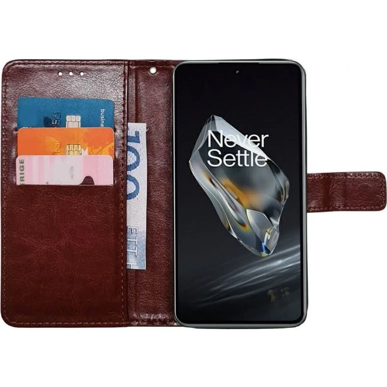 Wallet cover 3-kort til OnePlus 13R - Brun