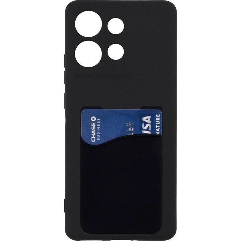 Motorola Moto G75 5G Silikonecover med kortholder - Sort