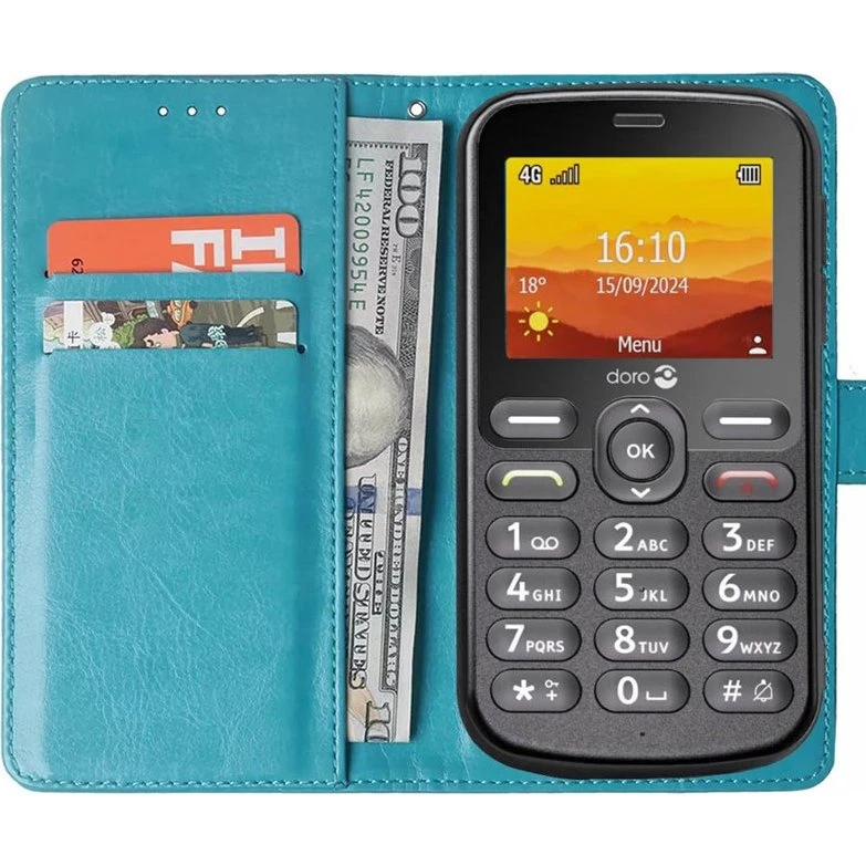 Doro Leva L11 Wallet Cover 2-kort - Lyseblå