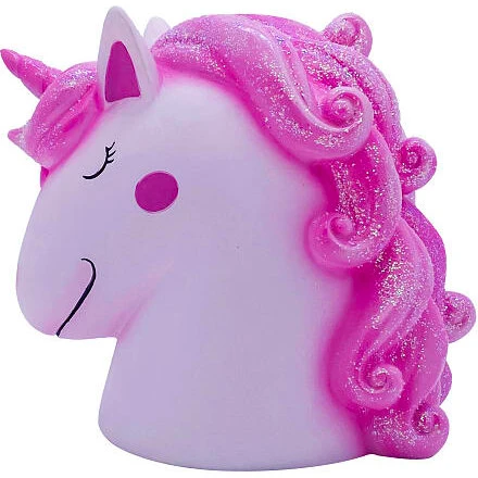 Enhjørning natlampe lyserød 22×14×13 cm