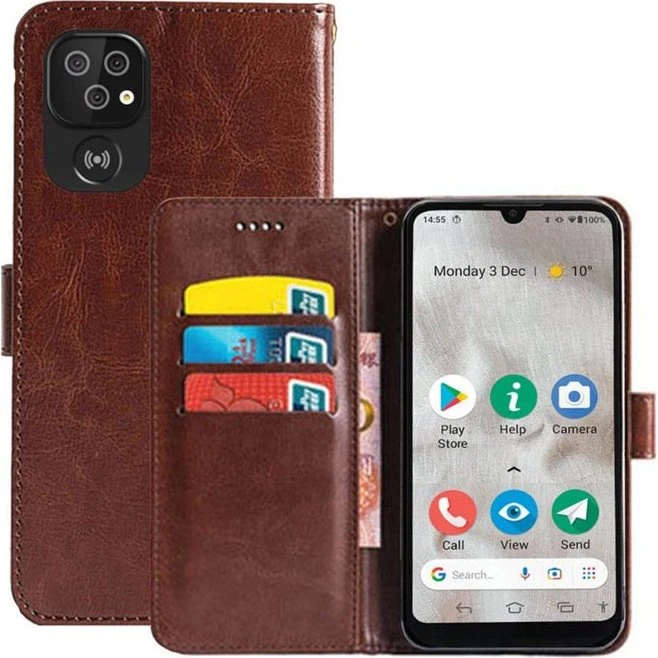 Doro 8100 Wallet Cover - Brun - 3 kortlommer