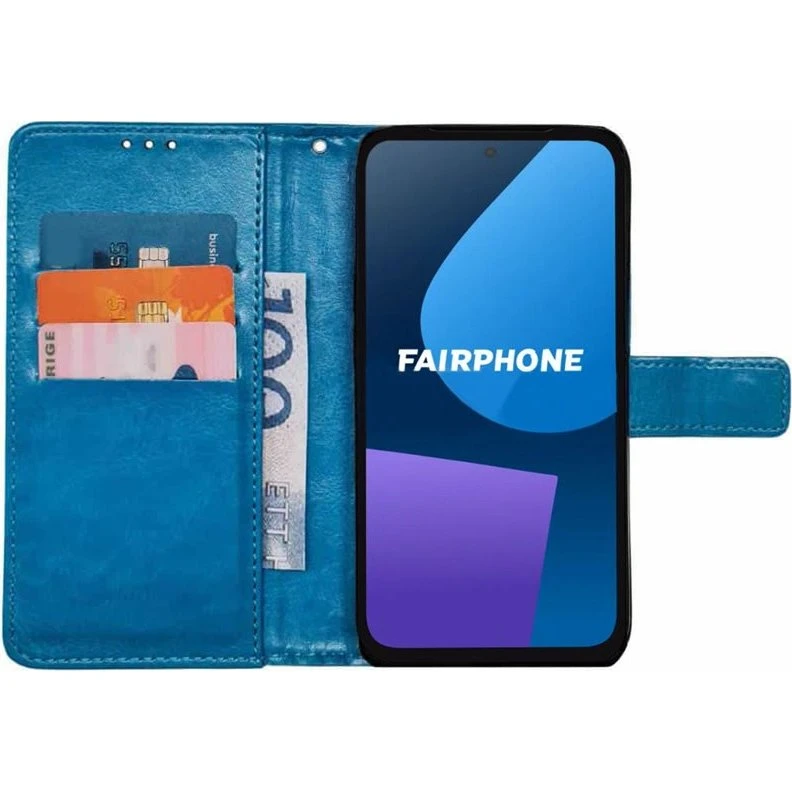 Fairphone 5 Wallet Cover med 3 kortlommer - Lyseblå