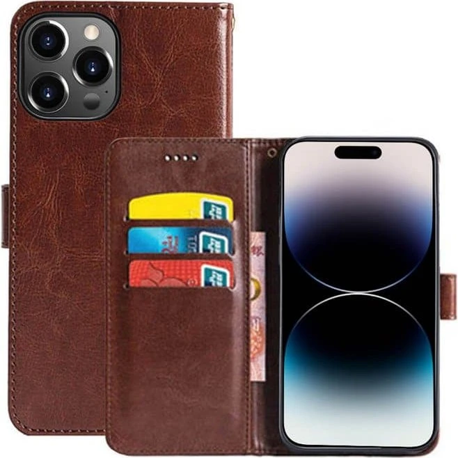 Wallet cover 3-kort til Apple iPhone 14 Pro - Brun